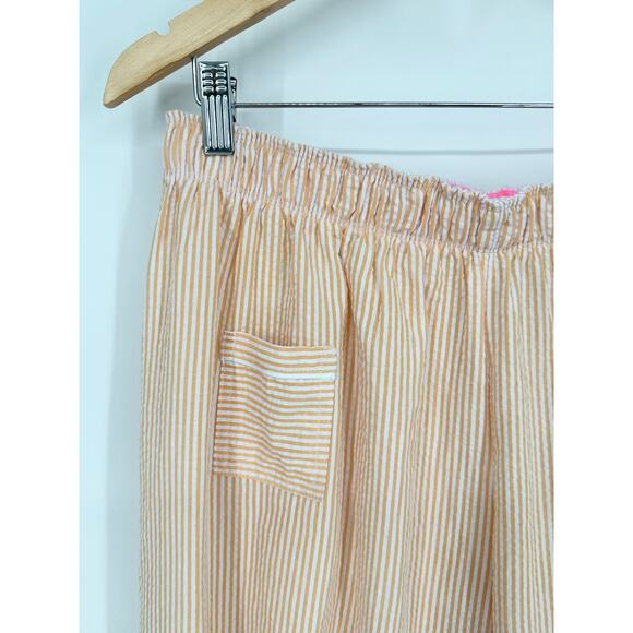 Free People Cotton Bloomers Striped Pajama Pants Elastic Waist Ruffle Hem Lounge - Picture 6 of 9